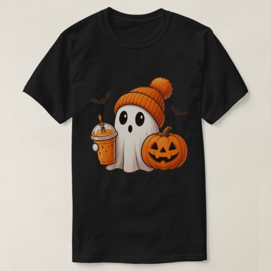 Gezellige Herfst Halloween - Schattigee Ghost Pump T-shirt (Design voorkant)