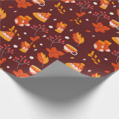 Gezellige herfst Herfst Cadeaupapier (Hoek)