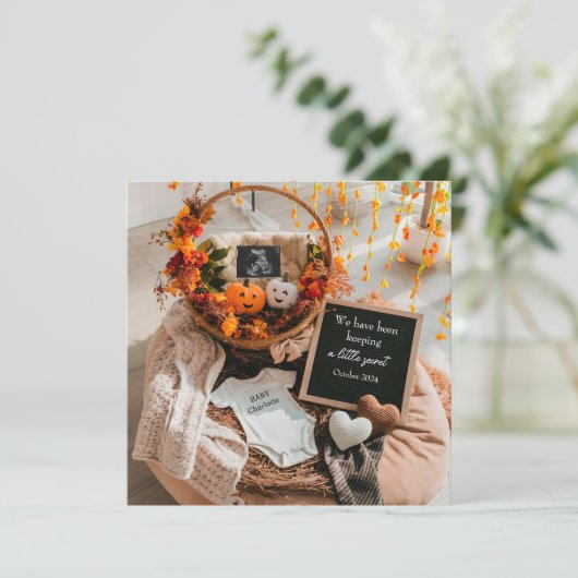 Gezellige herfst Herfst zwangerschapsaankondiging Kaart (Staand voorkant)