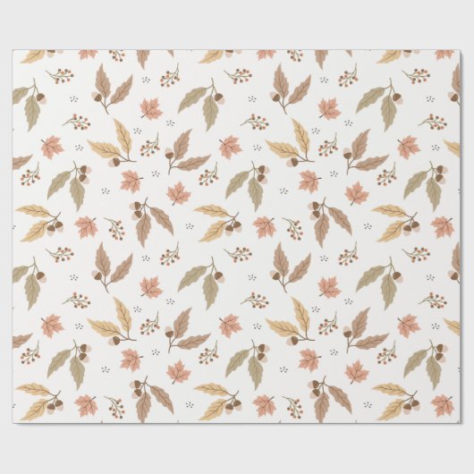 Gezellige Herfst herfstbladeren Cadeaupapier (Vlak)