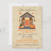 Gezellige Herfst Herfstbladeren Housewarming Feest Kaart (Voorkant)