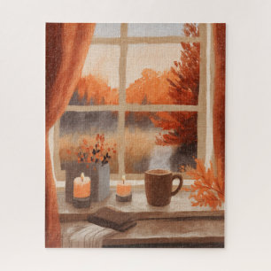 Gezellige Herfst Herfstvenster Legpuzzel