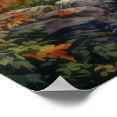 Gezellige Herfst in Vermont Forest Waterverf Art Poster (Hoek)