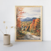 Gezellige Herfst in Vermont Waterverf Art Poster