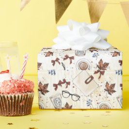 Gezellige herfst koffie & boeken uitnodiging | Vin Cadeaupapier