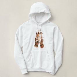 Gezellige Herfst Koffie Meisje Waterverf Hoodie