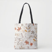 Gezellige herfst laat botanische print achter tote bag (Voorkant)