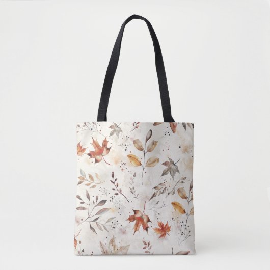 Gezellige herfst laat botanische print achter tote bag (Voorkant)
