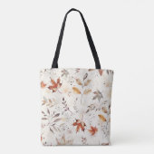 Gezellige herfst laat botanische print achter tote bag (Achterkant)