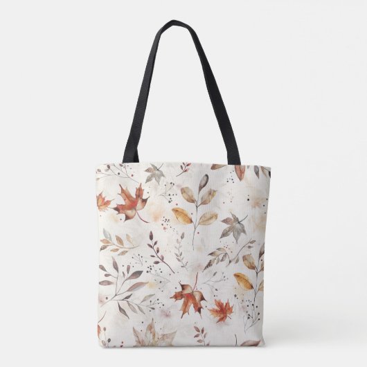Gezellige herfst laat botanische print achter tote bag (Achterkant)