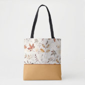 Gezellige herfst laat botanische print kleurenblok tote bag (Voorkant)