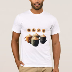 Gezellige herfst-latte koffiekoppen t-shirt