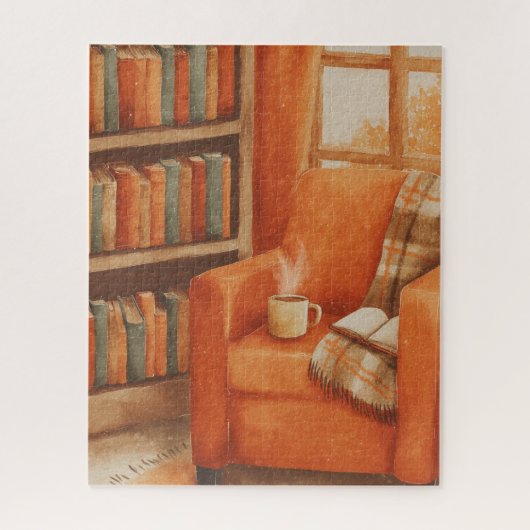Gezellige Herfst lezen Bookish Legpuzzel (Verticaal)