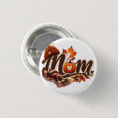 Gezellige Herfst Moeder Pompoen Herfstbladeren Ronde Button 3,2 Cm (Voorkant /achterkant)