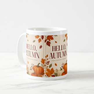 Gezellige herfst mok | Hallo herfst pompoen & blad