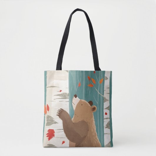 Gezellige Herfst Momenten met een Woodland Beer Tote Bag (Voorkant)