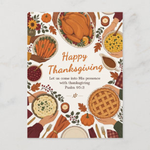 Gezellige herfst oogst feest dankdag ansichtkaart briefkaart