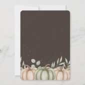 Gezellige herfst pompoen babyshower uitnodiging (Achterkant)