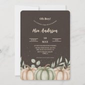 Gezellige herfst pompoen babyshower uitnodiging (Voorkant)