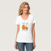 Gezellige Herfst Pompoen en Koffie Herfst Lover T-shirt (Voorkant volledig)