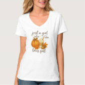 Gezellige Herfst Pompoen en Koffie Herfst Lover T-shirt (Voorkant)