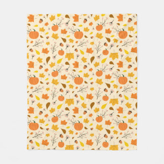 Gezellige herfst pompoen oogst fleece deken