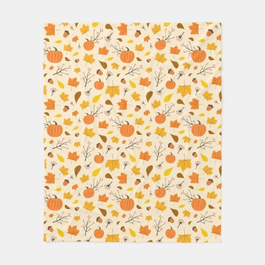 Gezellige herfst pompoen oogst fleece deken (Voorkant)