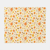 Gezellige herfst pompoen oogst fleece deken (Voorkant (Horizontaal))