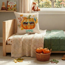 Gezellige herfst pompoen persoonlijk kids throw ku