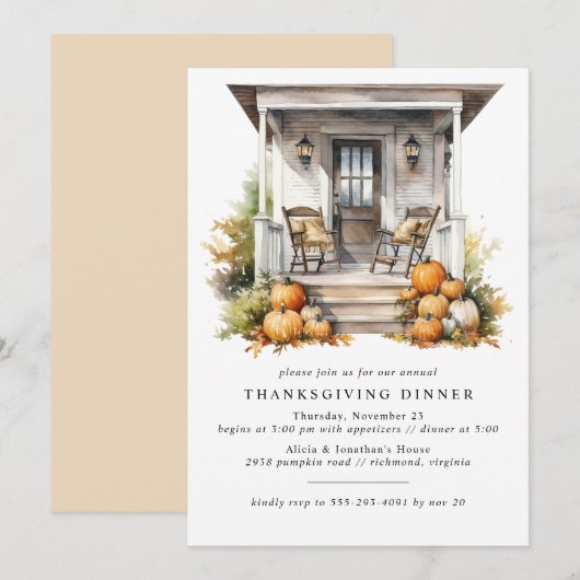 Gezellige Herfst pompoenen | Rustiek Thanksgiving  Kaart (Voorkant / Achterkant)