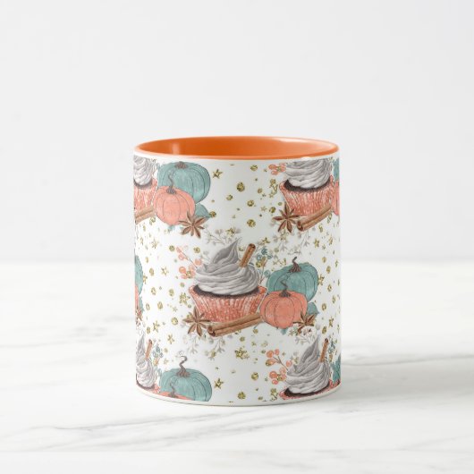 Gezellige herfst pompoenen sinaasappel mok (Midden)