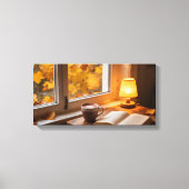 Gezellige herfst raam canvas print (Voorkant)