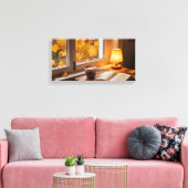 Gezellige herfst raam canvas print (Insitu (Woonkamer))