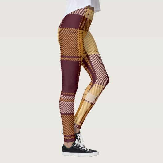 Gezellige Herfst Rustiek Plaid Leggings (Rechts)