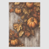 Gezellige herfst rustieke pompoenen vallen bladere tissuepapier (Voorkant)