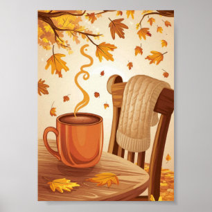 Gezellige herfst Scene Digitale Download Kunst Poster