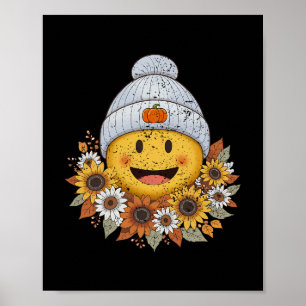 Gezellige herfst seizoen boho bloemige herfst glim poster