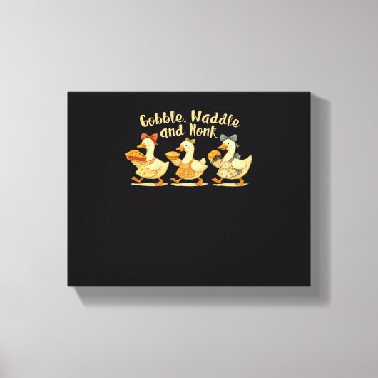 Gezellige Herfst Seizoen Goose Gobble Waddle Honk  Canvas Afdruk (Voorkant)