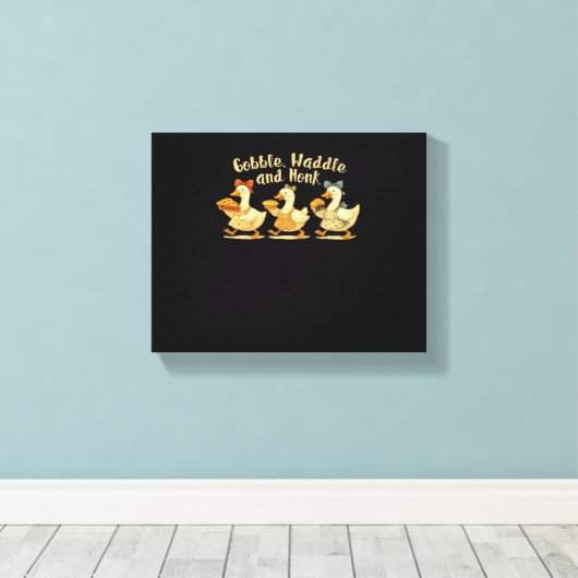 Gezellige Herfst Seizoen Goose Gobble Waddle Honk  Canvas Afdruk (Insitu (Houten vloer))