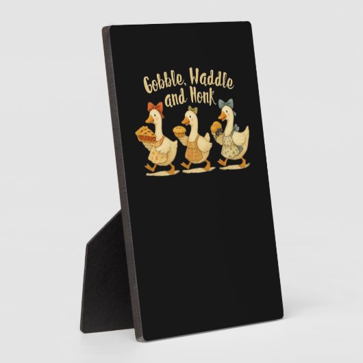 Gezellige Herfst Seizoen Goose Gobble Waddle Honk  Fotoplaat (Zijkant)