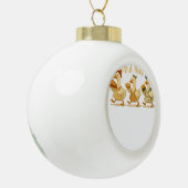 Gezellige Herfst Seizoen Goose Gobble Waddle Honk  Keramische Bal Ornament (Links)