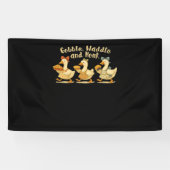 Gezellige Herfst Seizoen Goose Gobble Waddle Honk  Spandoek (Horizontaal)