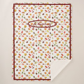 Gezellige Herfst Sherpa Deken Met herfst Bladen (Voorkant)