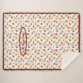 Gezellige Herfst Sherpa Deken Met herfst Bladen (Voorkant (horizontaal))