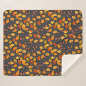 Gezellige Herfst Sherpa Deken met Herfstbladeren (Voorkant (horizontaal))