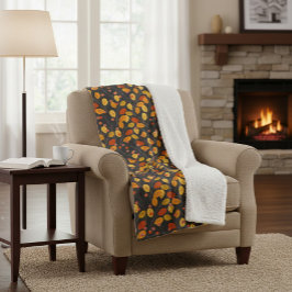 Gezellige Herfst Sherpa Deken met Herfstbladeren