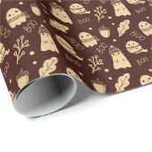 Gezellige Herfst Spooky Ghosts Cadeaupapier (Rol Hoek)