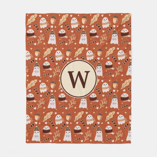 Gezellige Herfst Spooky Ghosts Fleece Deken (Voorkant)