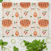 Gezellige herfst taart en jam patroon theedoek (Gevouwen)