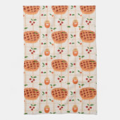 Gezellige herfst taart en jam patroon theedoek (Verticaal)